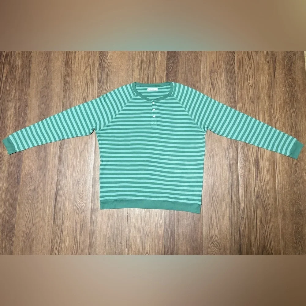Lake Pajamas Mens XL Green Stripe Cotton Lounge Set Soft Sleepwear